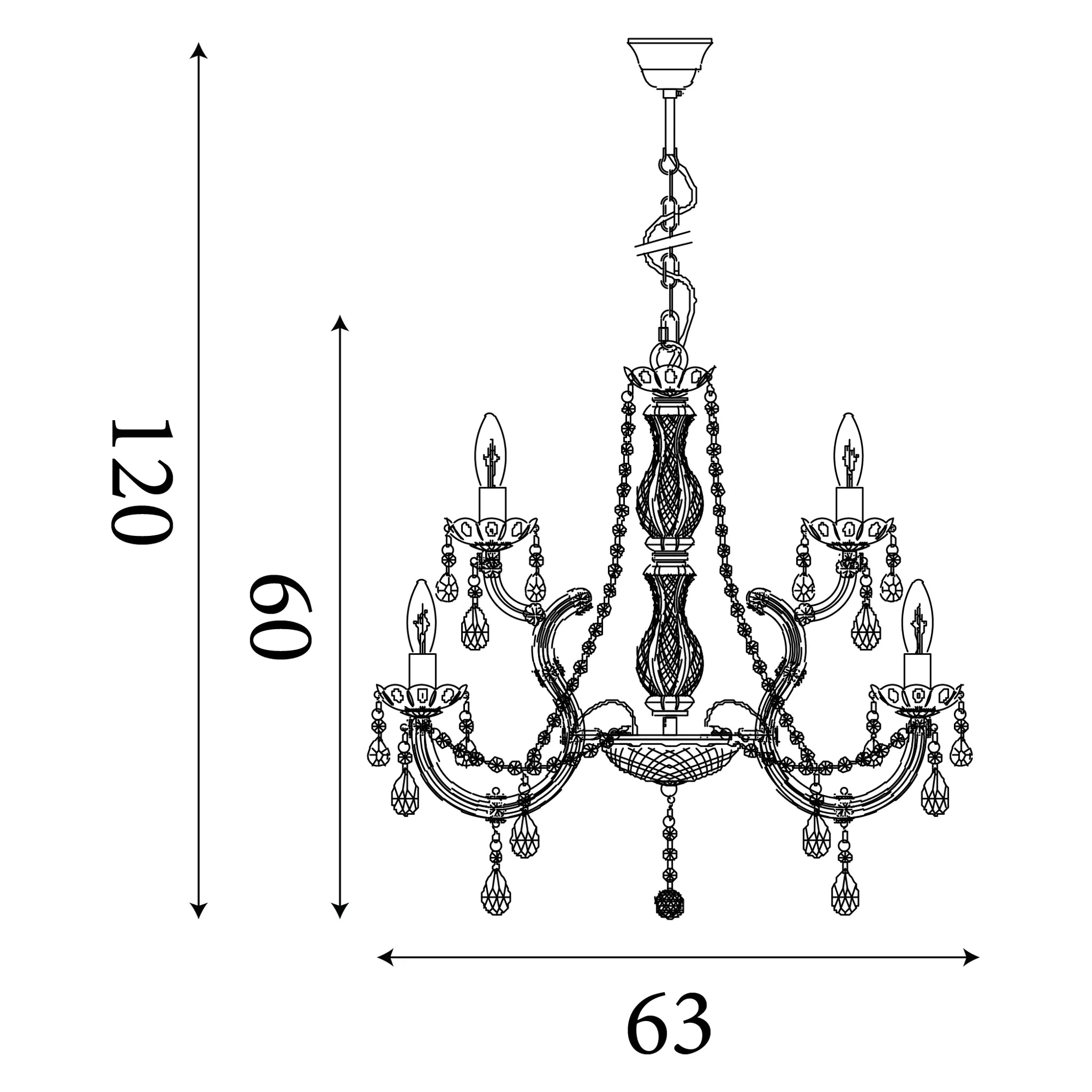 Marie Therese 12 Light Chrome/Crystal Glass Chandelier
