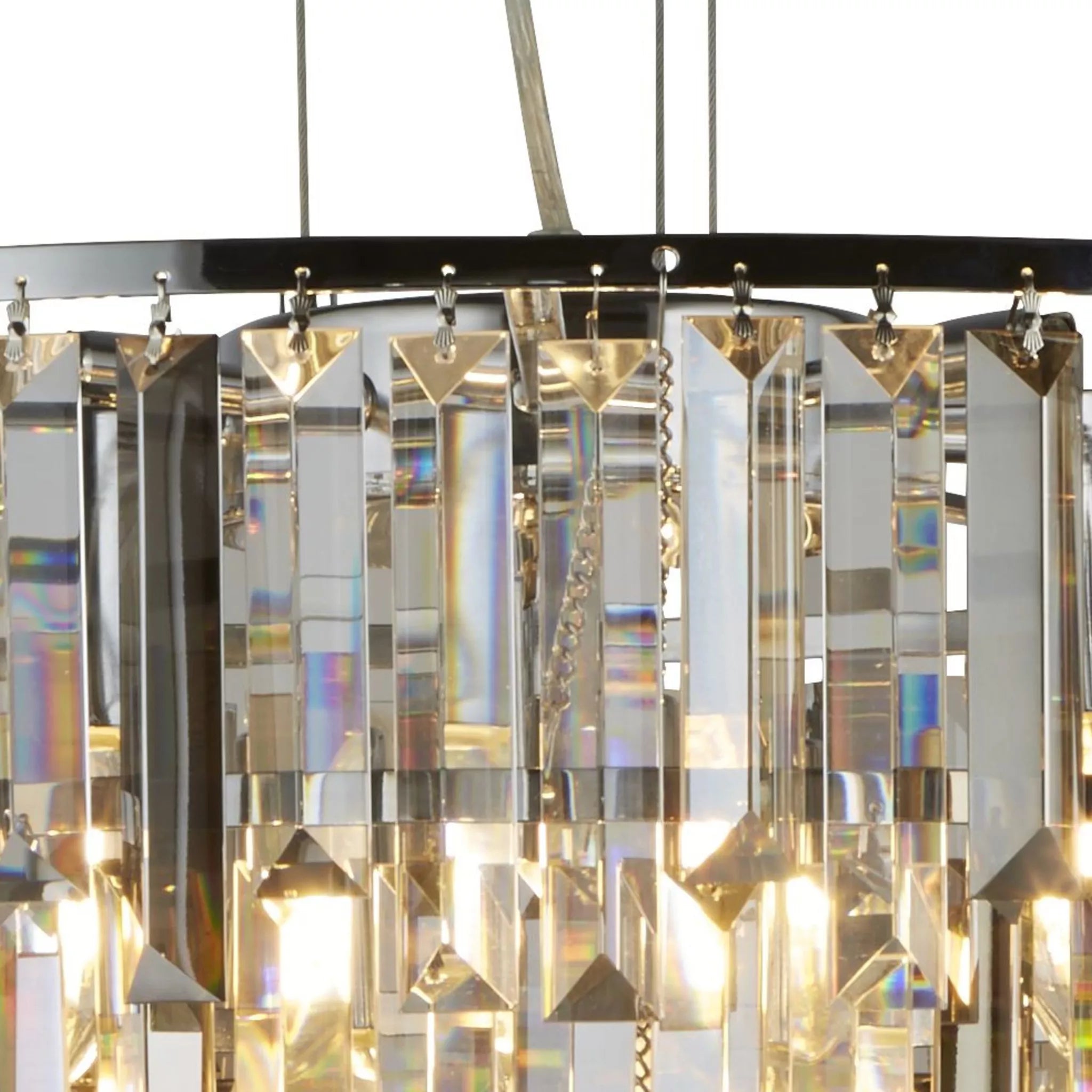 Clarissa 9 Light Chrome Pendant - Crystal Prism Drops