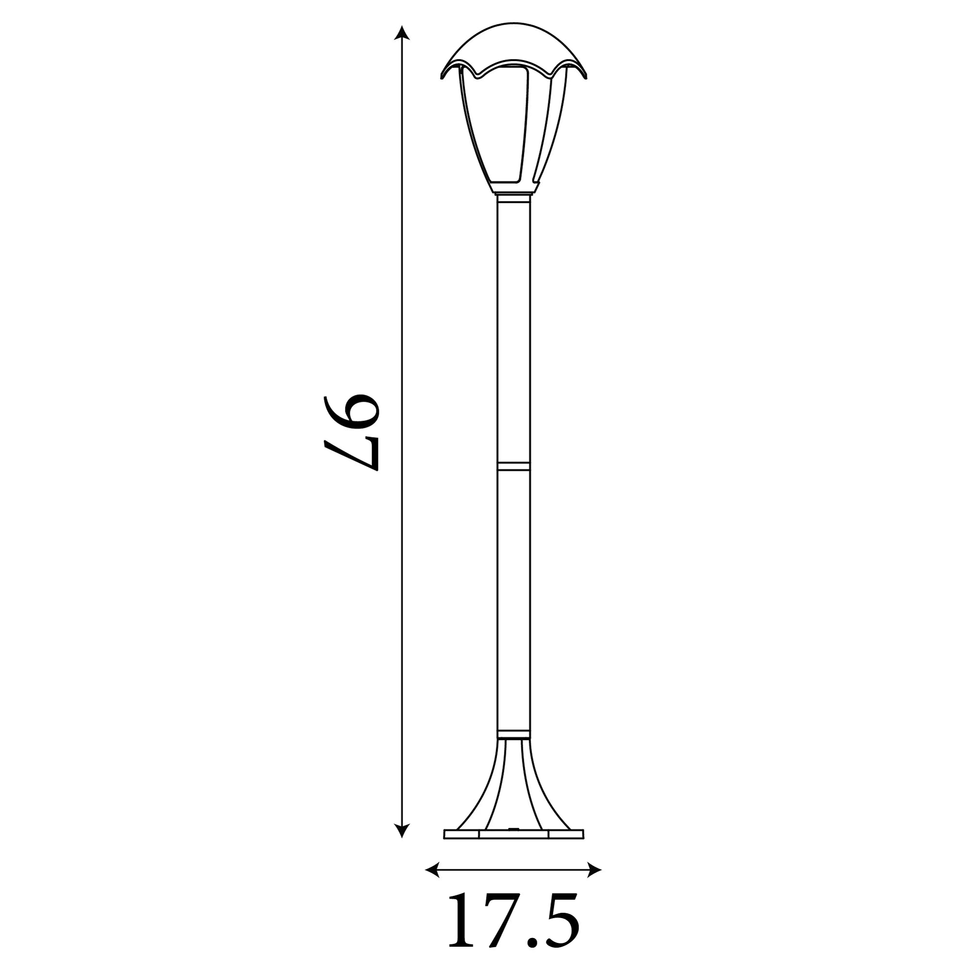 Searchlight Bluebell Dark Grey Outdoor Bollard Light