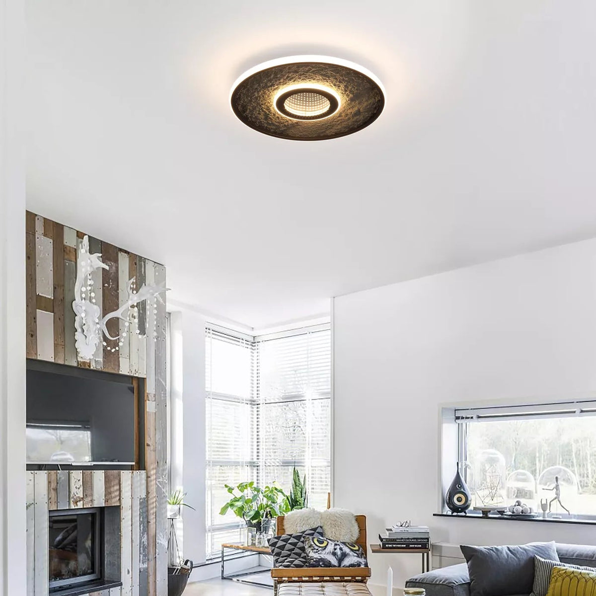 Lumadisc, Matt Black, Flush Ceiling Light - Integrated LED