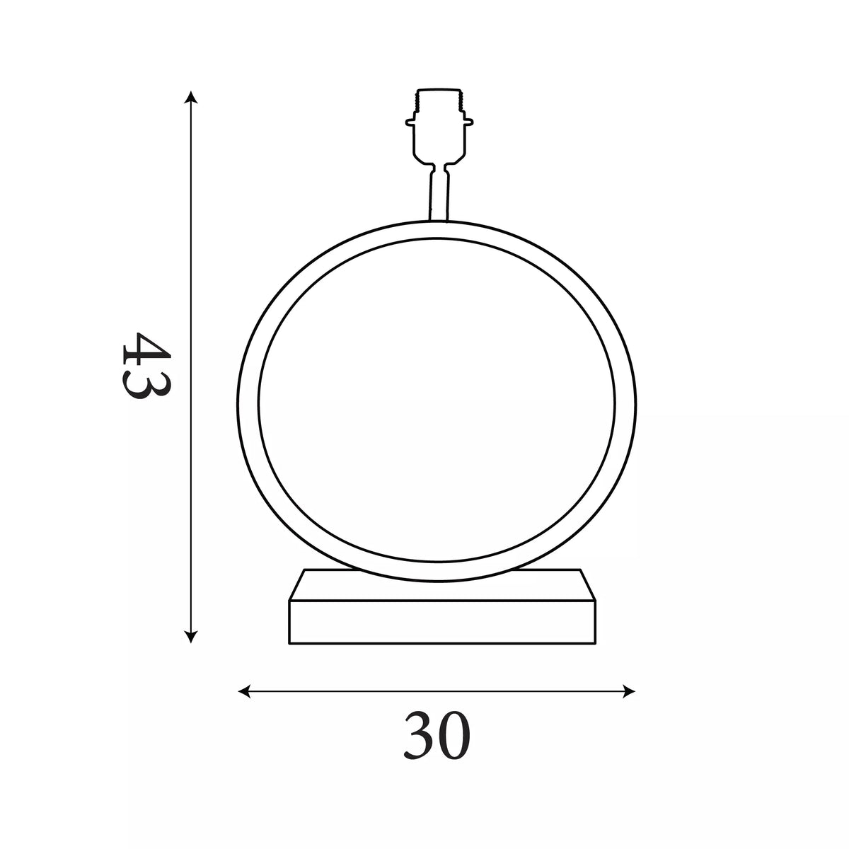 BASE, Matt Black, Table Lamp Base - Base Only