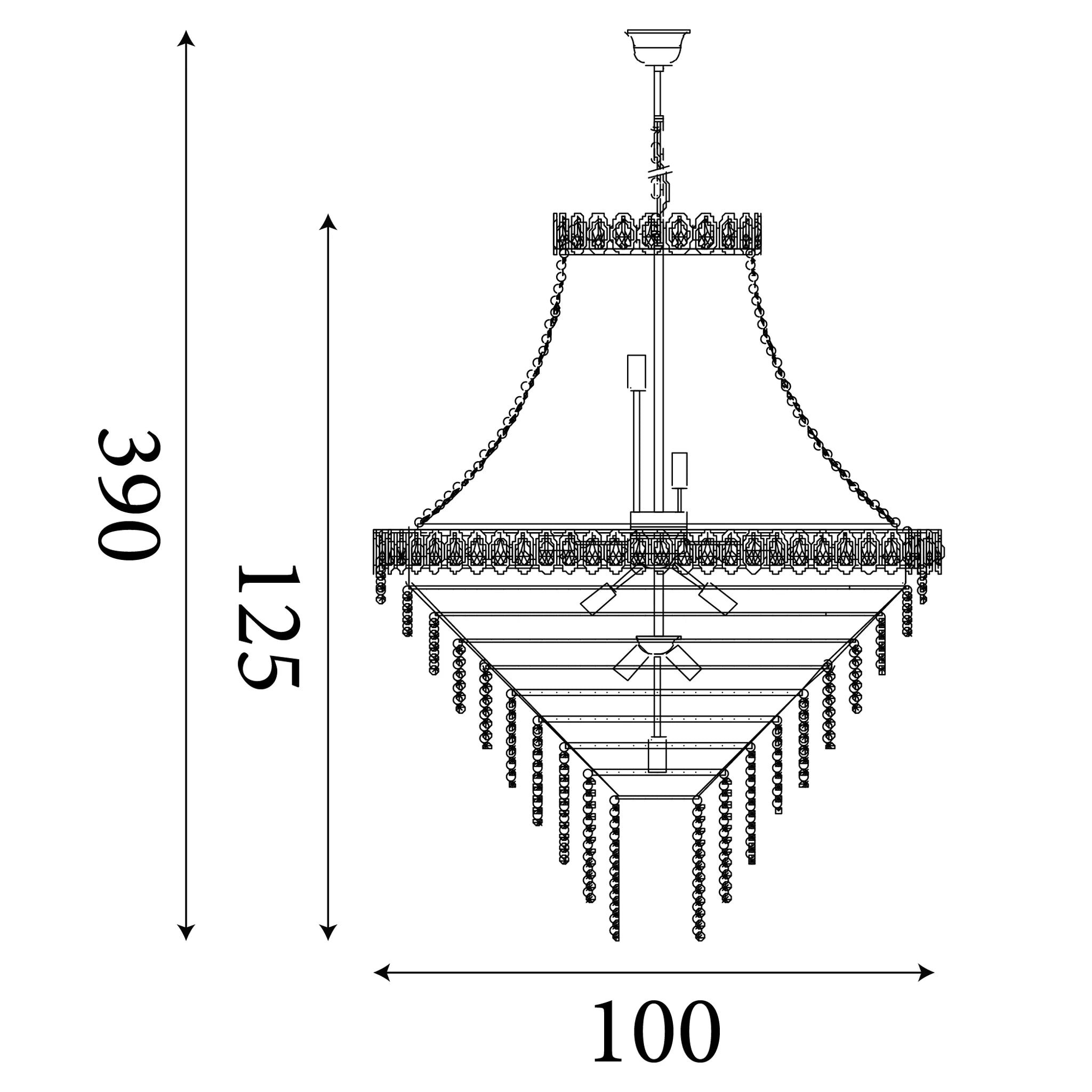Louis Philipe Crystal 28 Light Chrome Tiered Chandelier