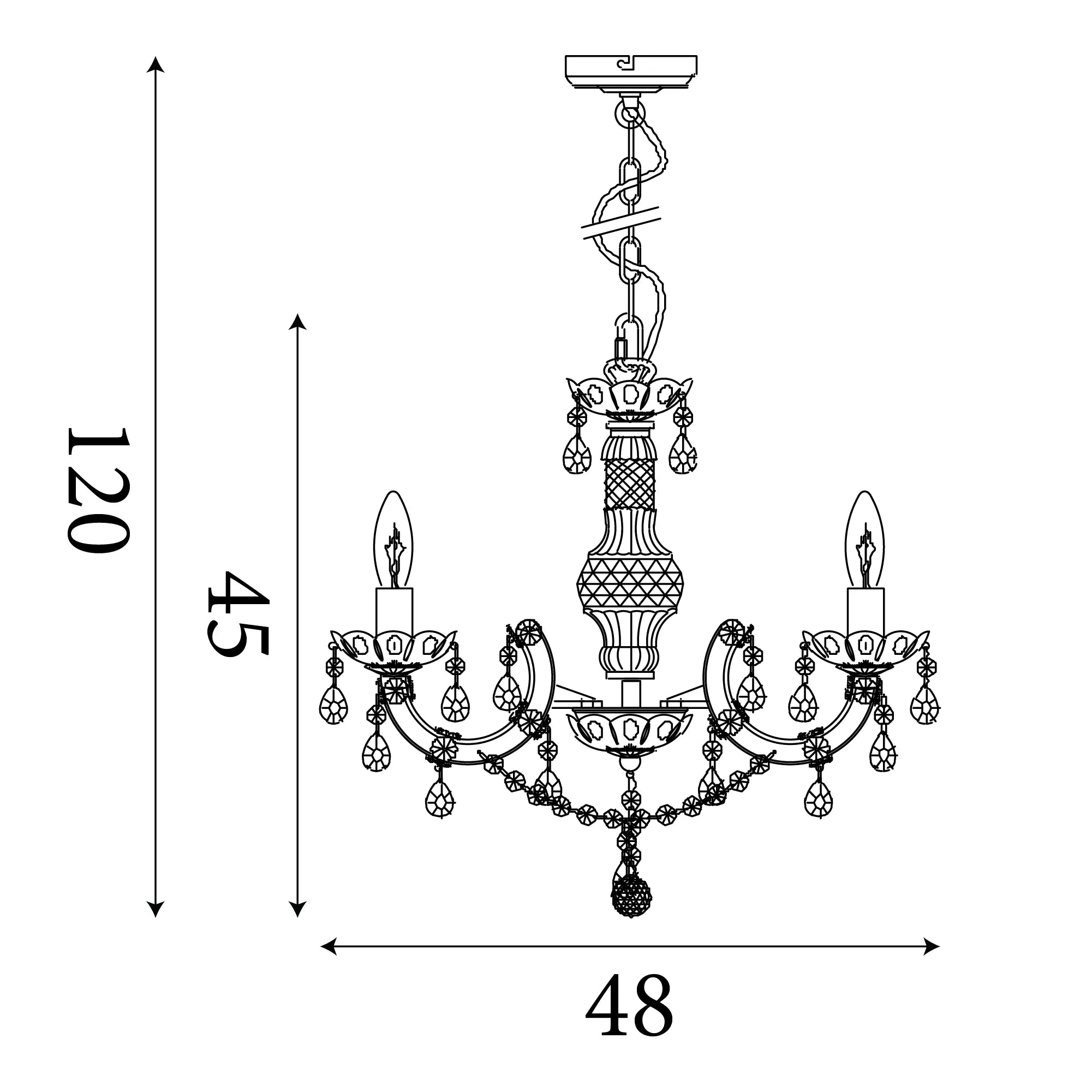 Marie Therese -5 Light Mink Glass/Acrylic Chandelier — close-up detail