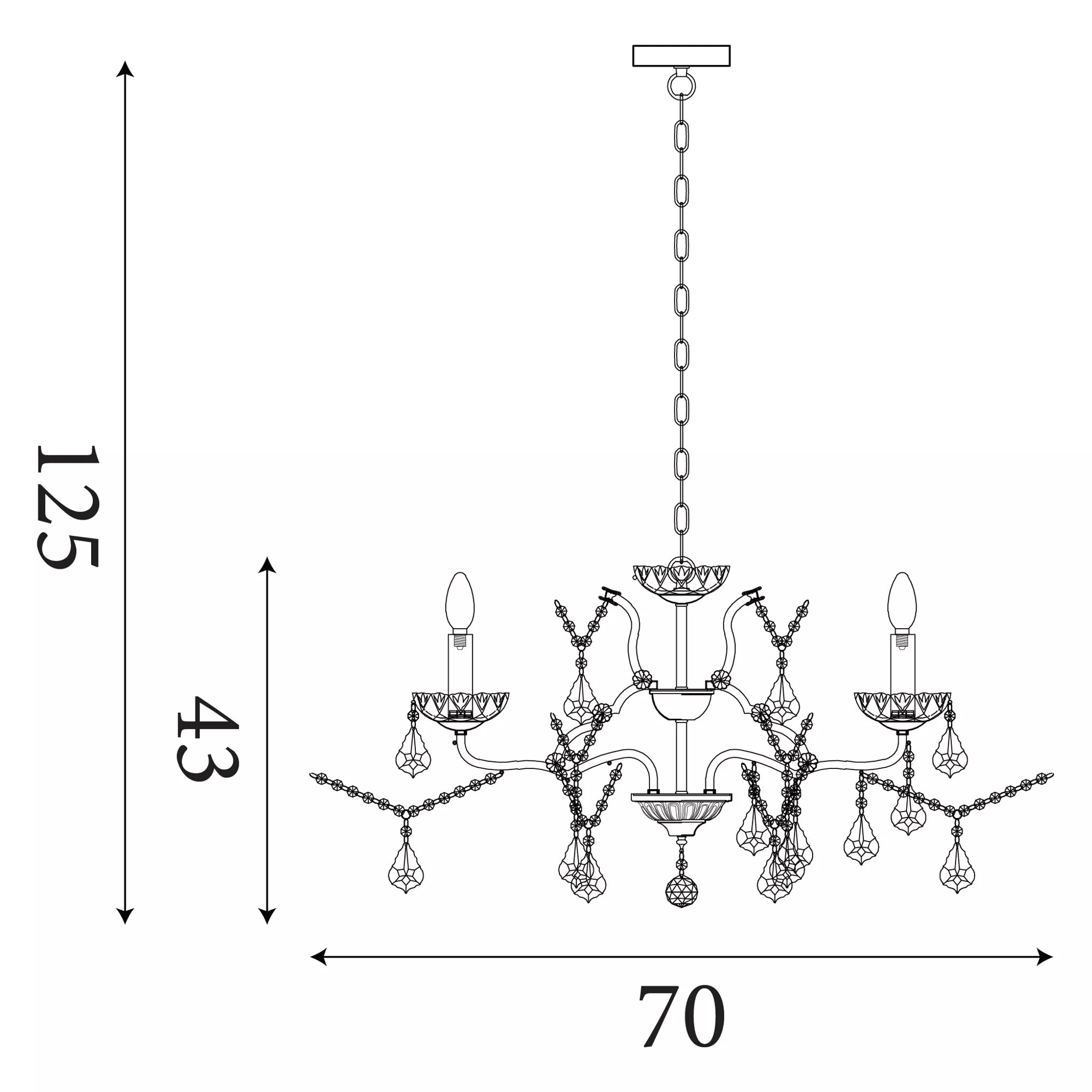 Paris 8 Light Silver/Crystal French Style Chandelier
