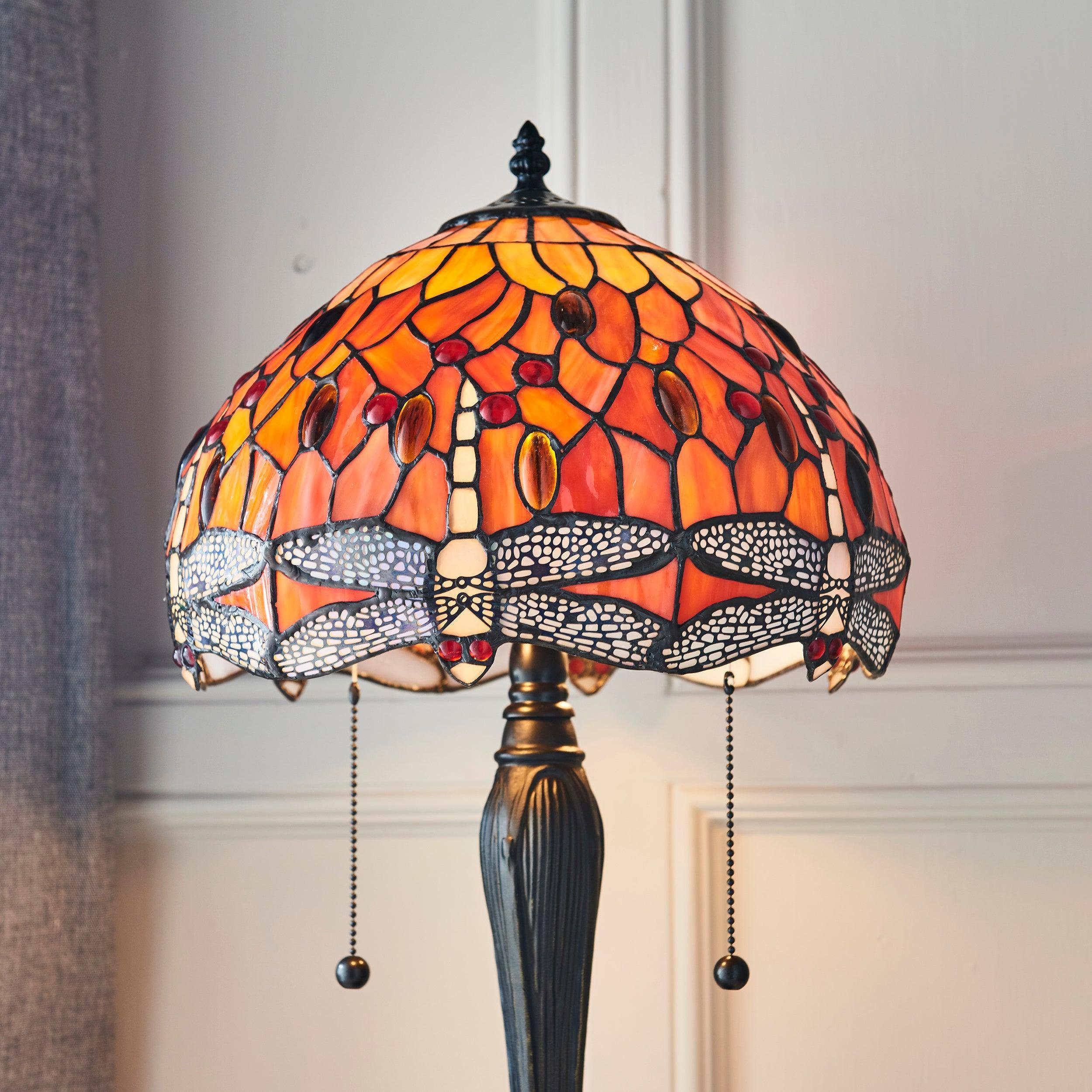 flame dragonfly medium tiffany lamp kitchen lighting image