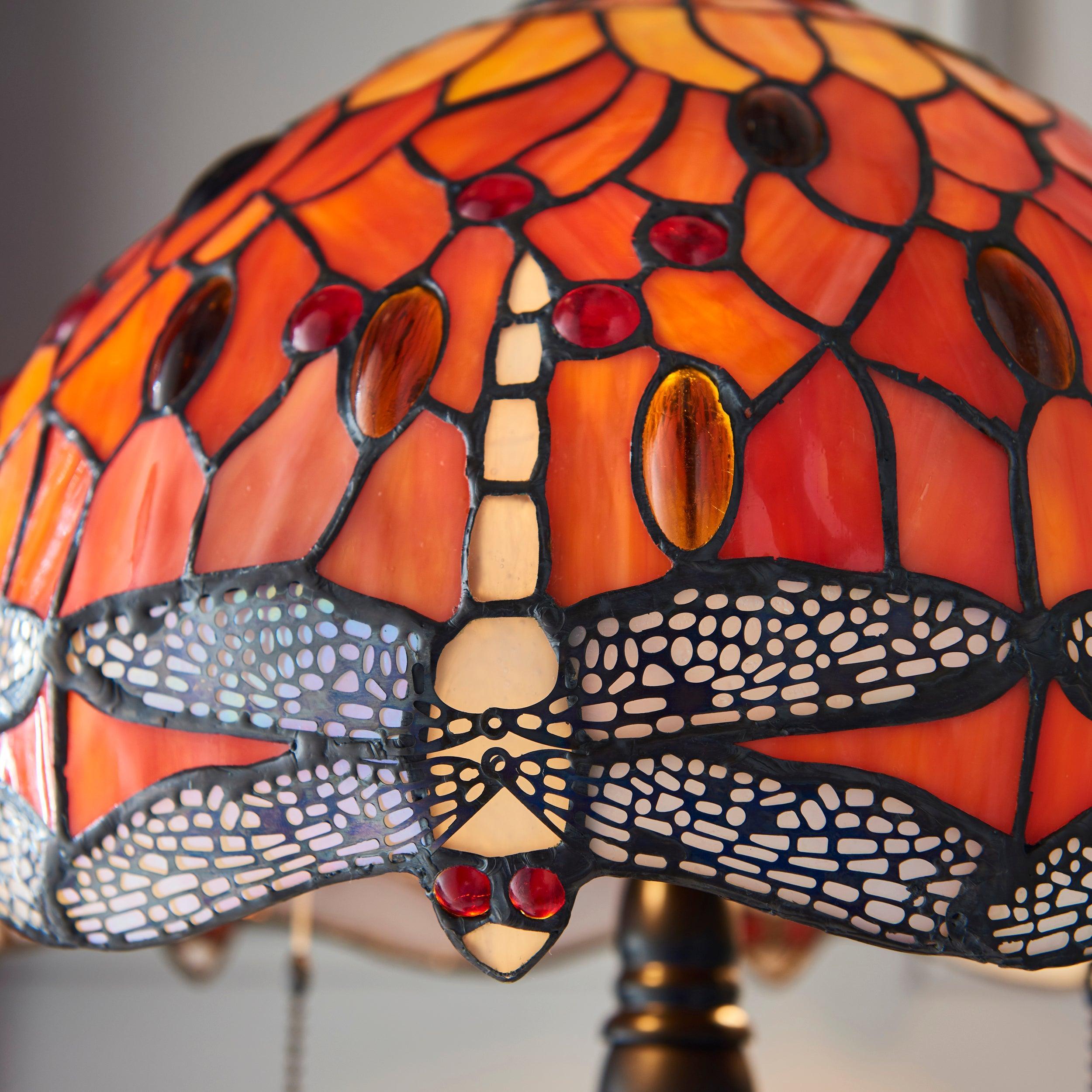 flame dragonfly medium tiffany lamp Living room lighting image