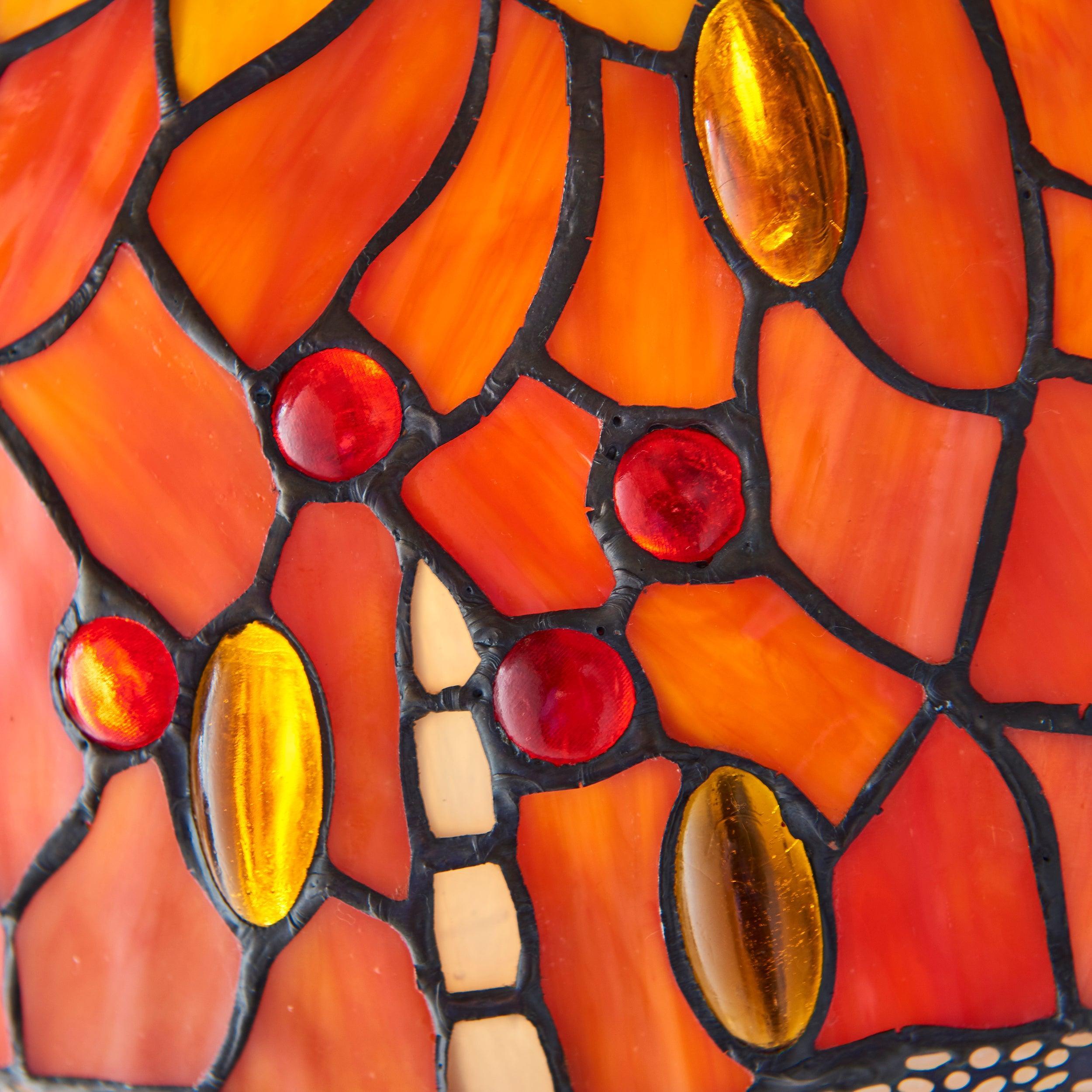 flame dragonfly medium tiffany lamp Hallway Lighting Close Up