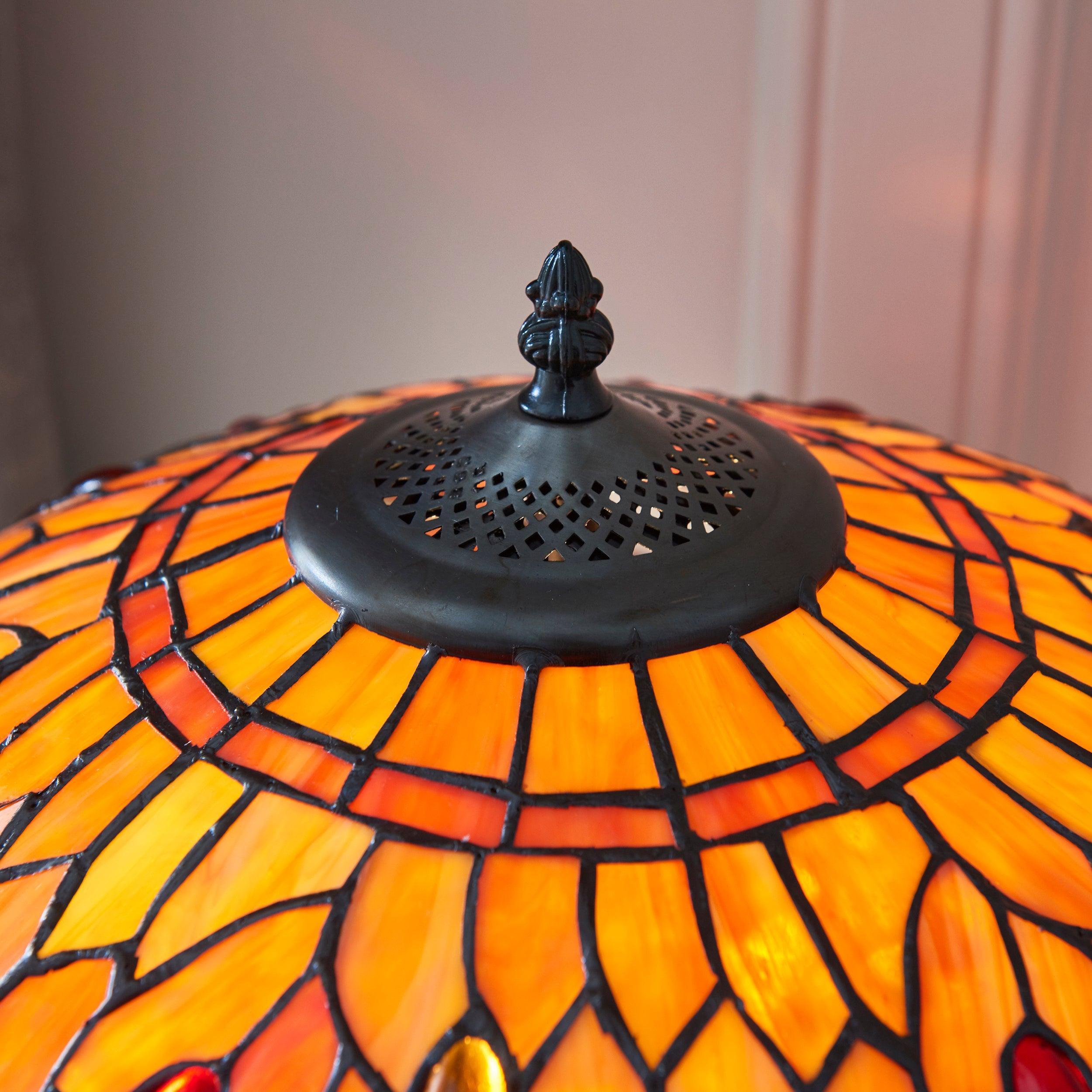 flame dragonlfy large tiffany lamp Hallway Lighting Close Up