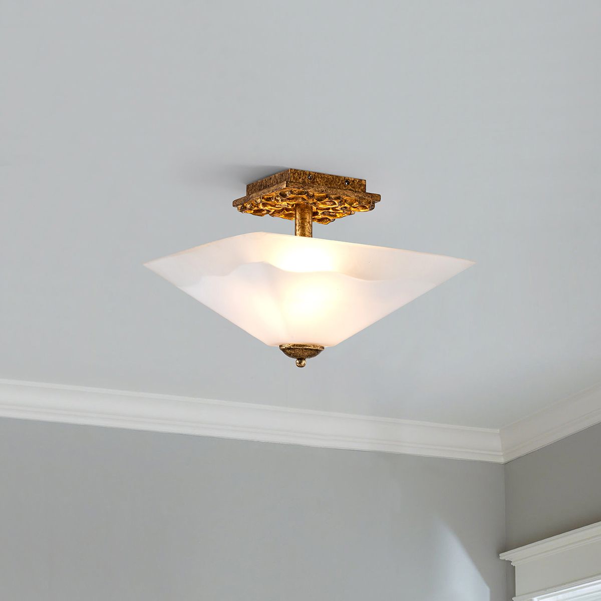 Star Gold Flush Ceiling Light