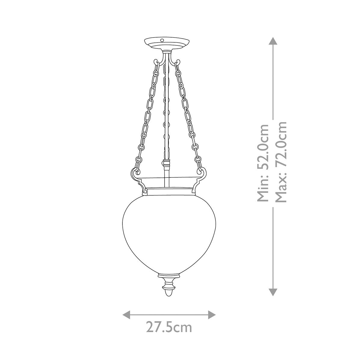 Elstead Finsbury Park Nickel 3 Light Medium Ceiling Lantern-WAREHOUSE-40-260626
