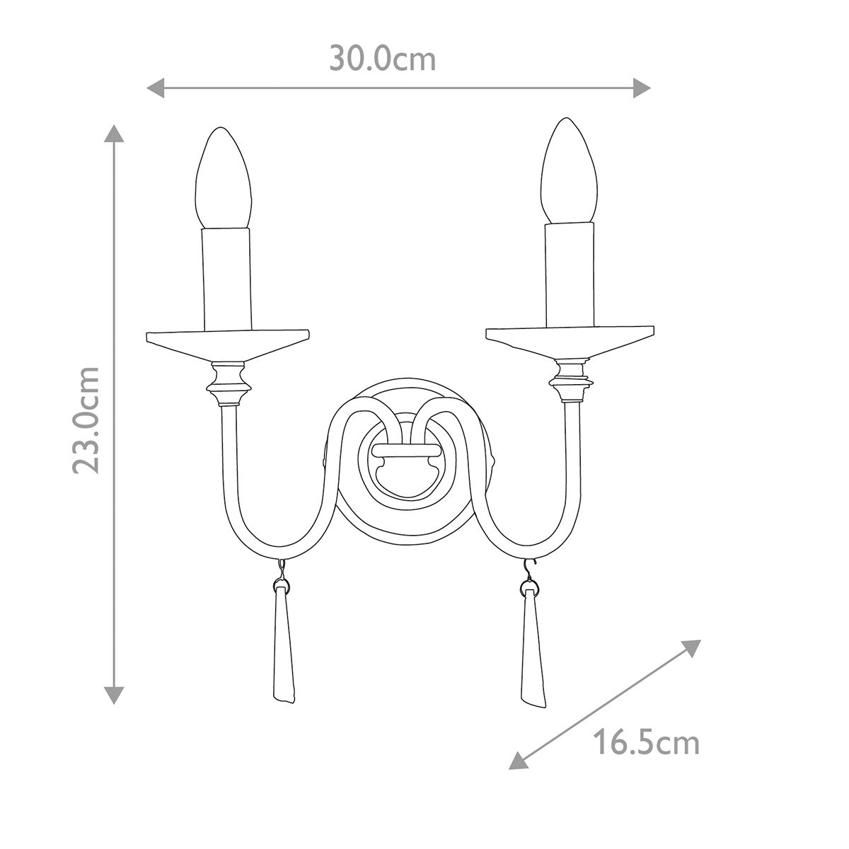 Elstead Finsbury Park Chrome 2 Light Wall Light