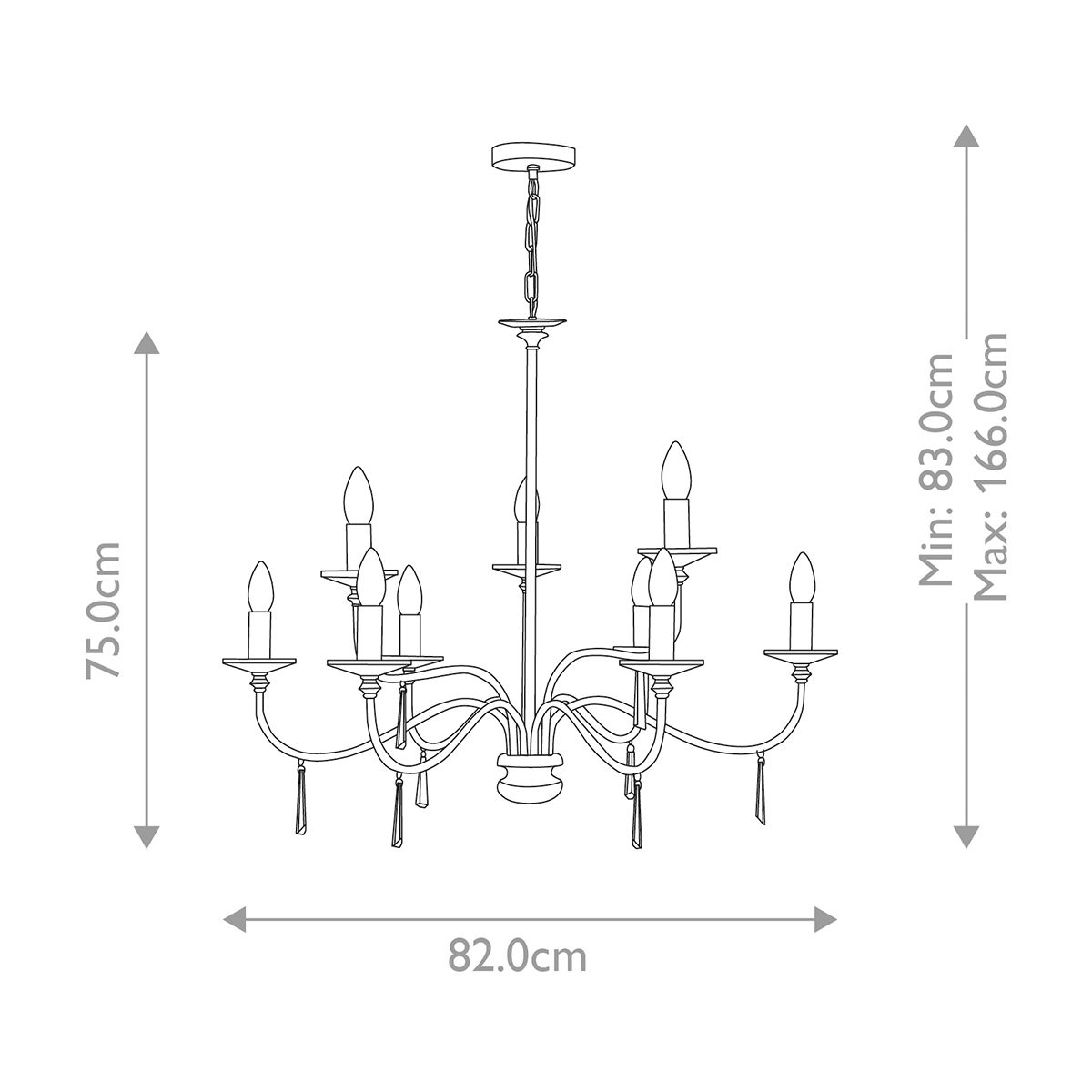 Elstead Finsbury Park Polished Nickel 9 Light Chandelier