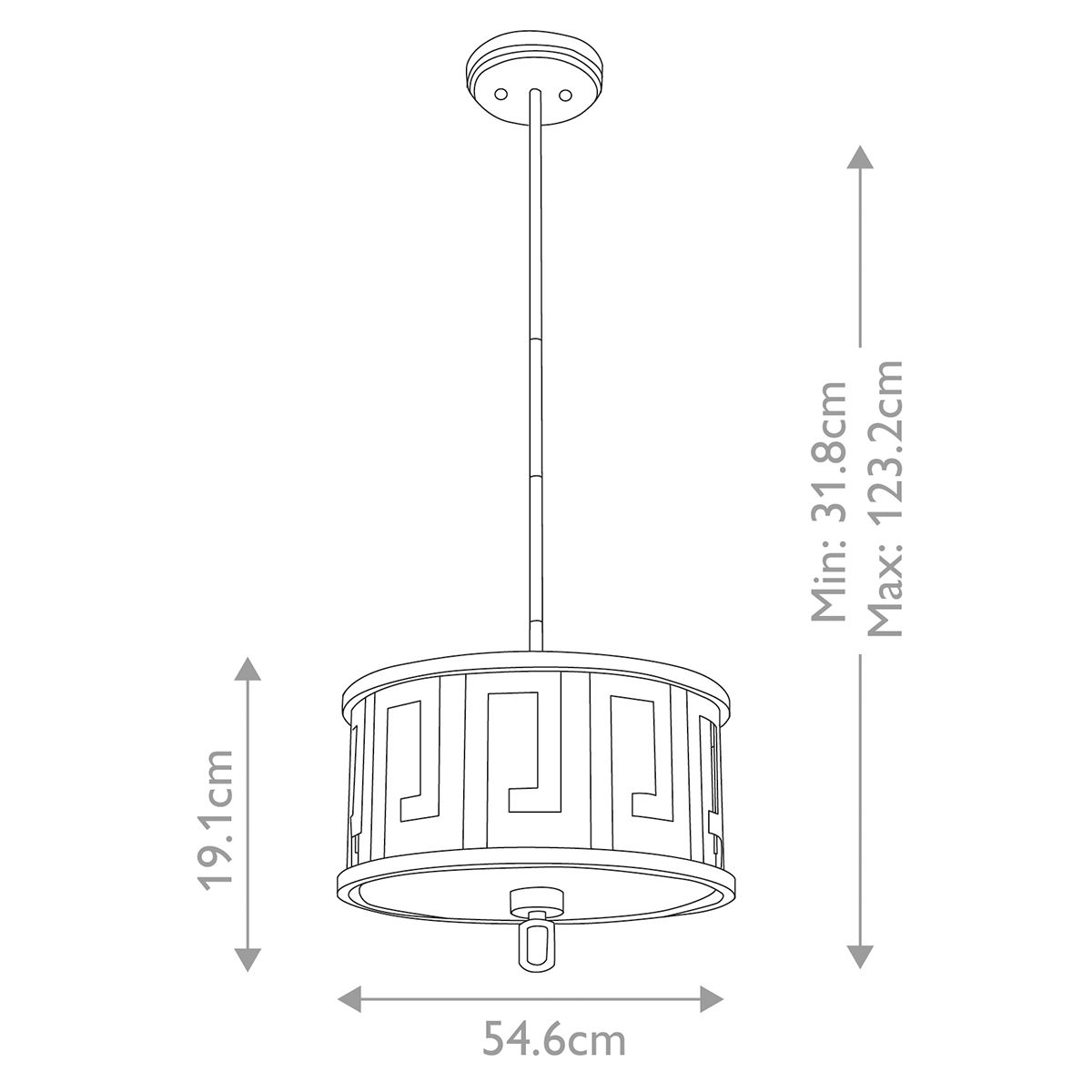 Gilded Nola Lemuria 2 Light Duo-Mount Medium Pendant