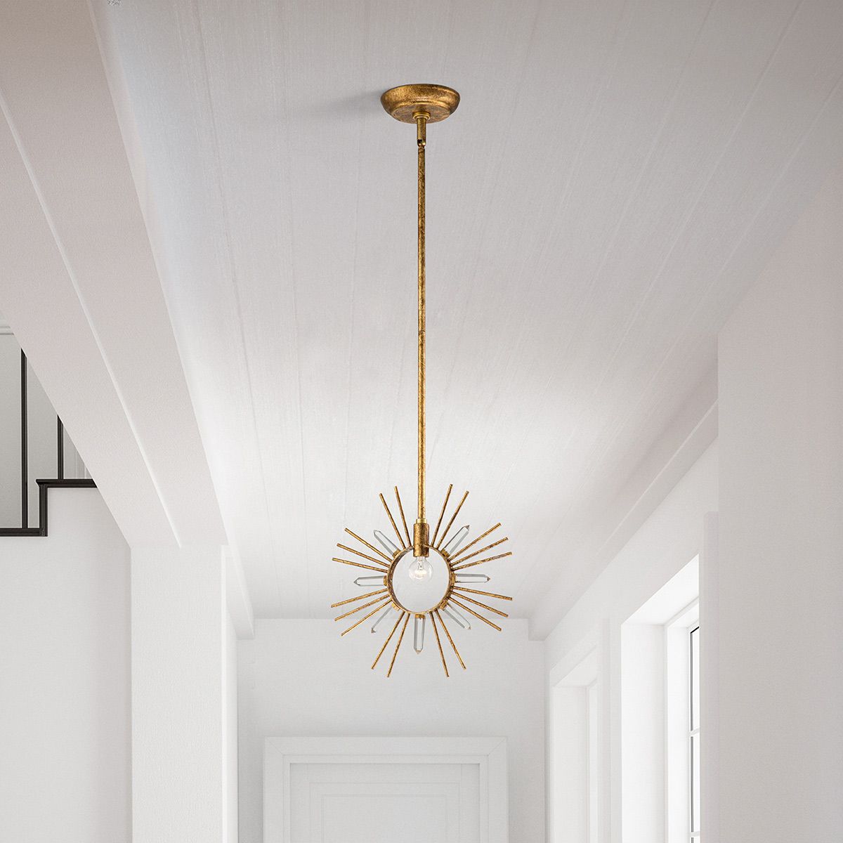 Sun King Gold Leaf Modern Ceiling Pendant Light