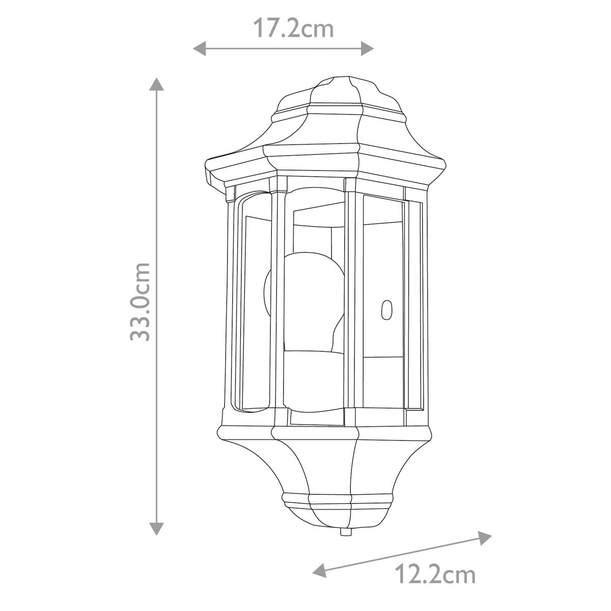 Elstead Newbury Black Outdoor Half Wall Light-warehouse-clearance-140826