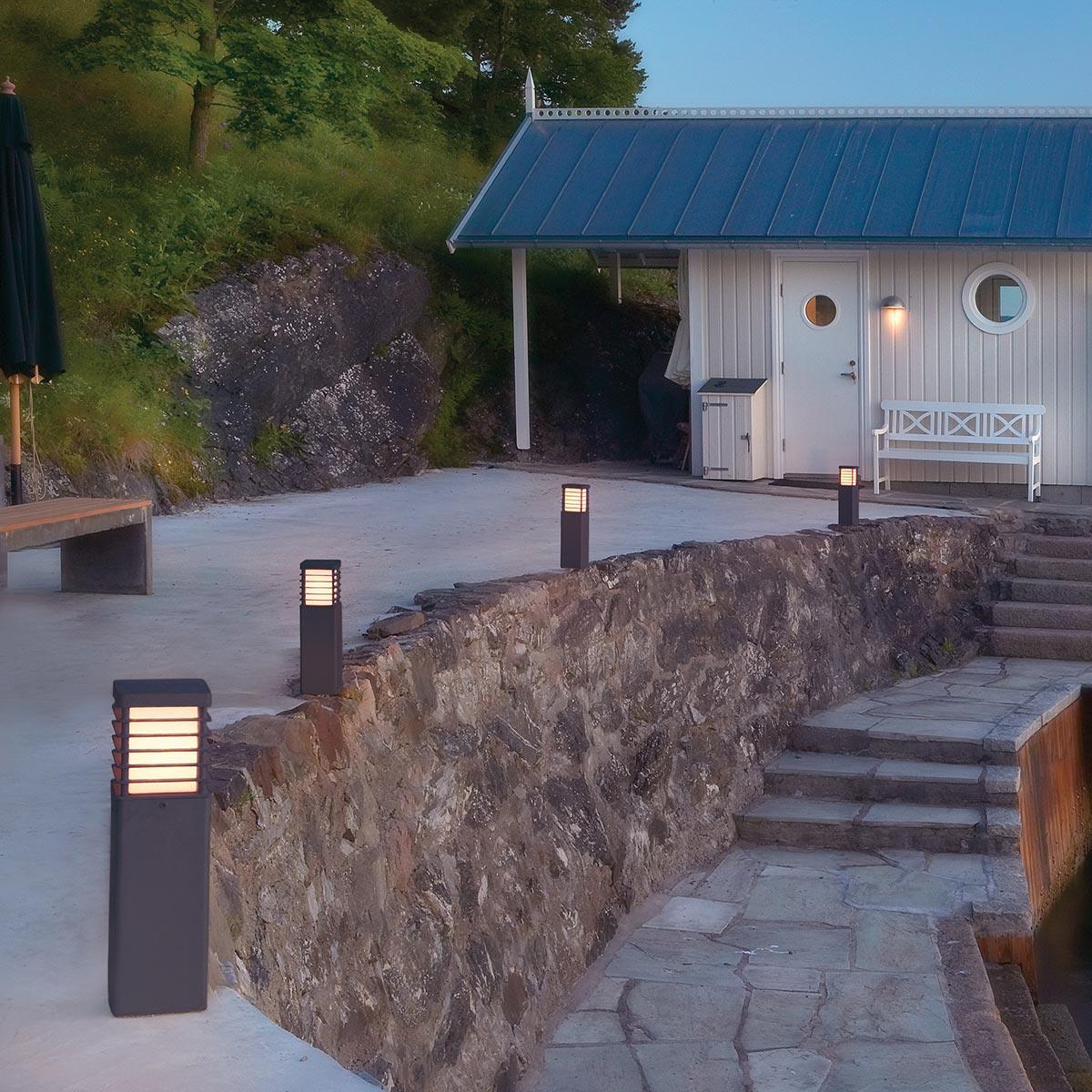 Norlys Halmstad Small Black Outdoor Bollard Light