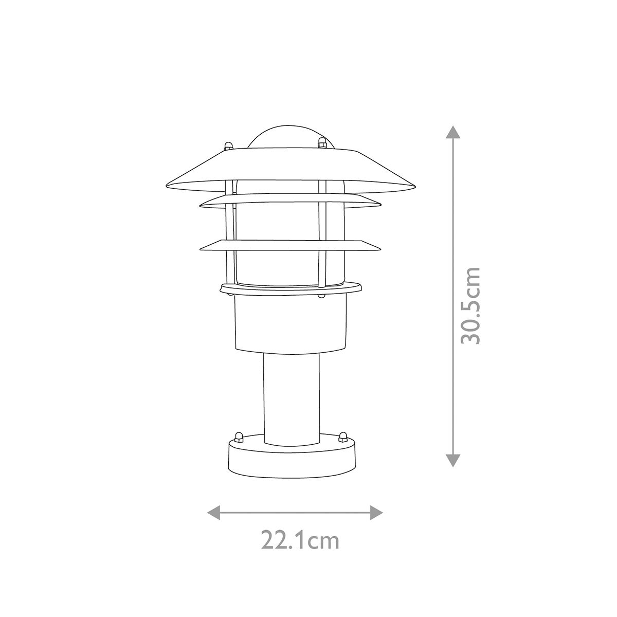 Elstead Helsingor Silver Outdoor Pedestal Lantern