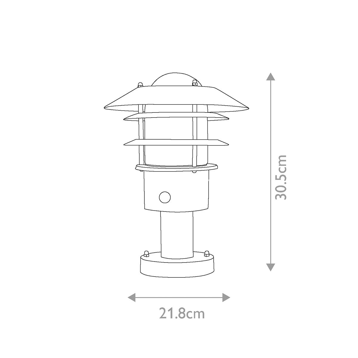 Helsingor Black PIR Pedestal Lantern