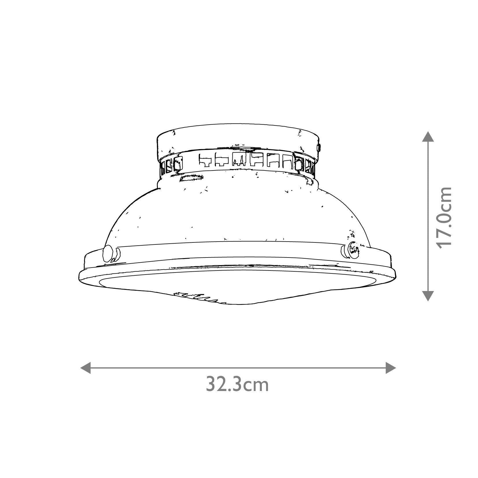 Amelia Brass Flush Ceiling Light