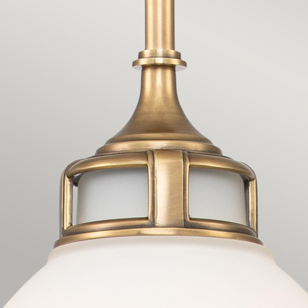 Hinkley Amelia 1 Light Medium Brass Pendant - Frosted Glass-OPEN-BOX