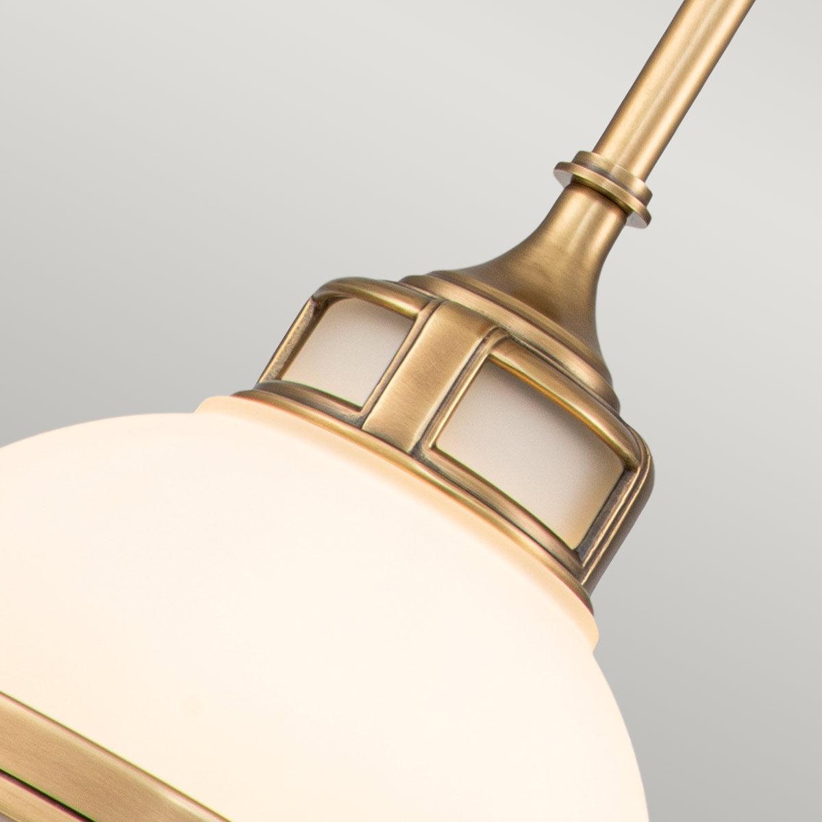 Hinkley Amelia 1 Light Brass Mini Pendant - Glass Shade