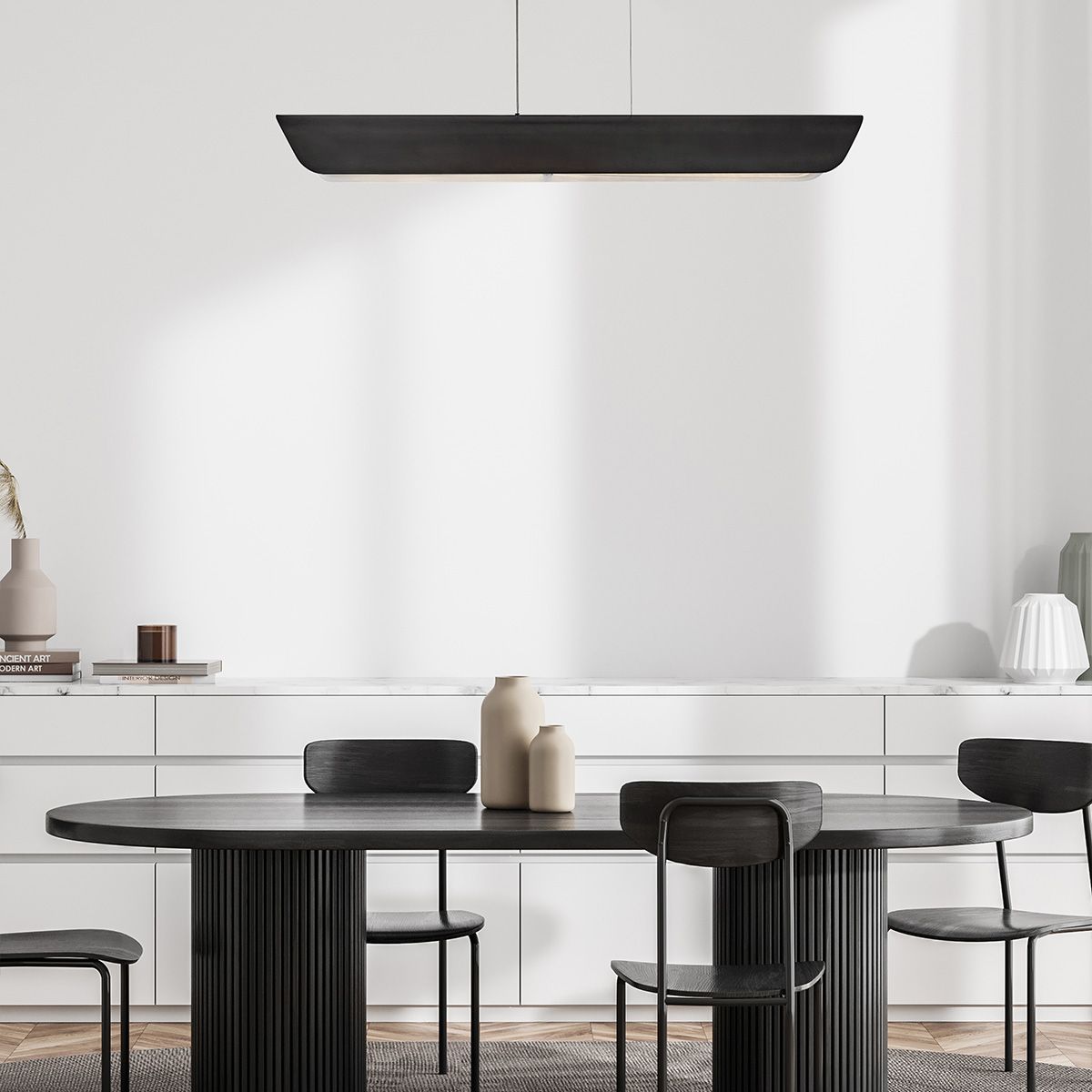 Hinkley Arco Black Linear LED Pendant Light