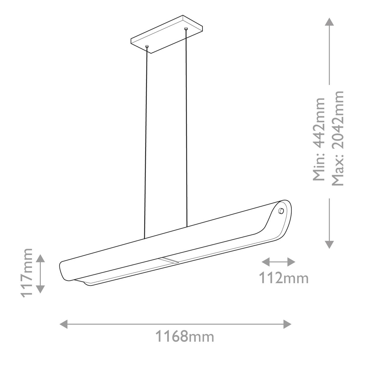 Hinkley Arco Black Linear LED Pendant Light