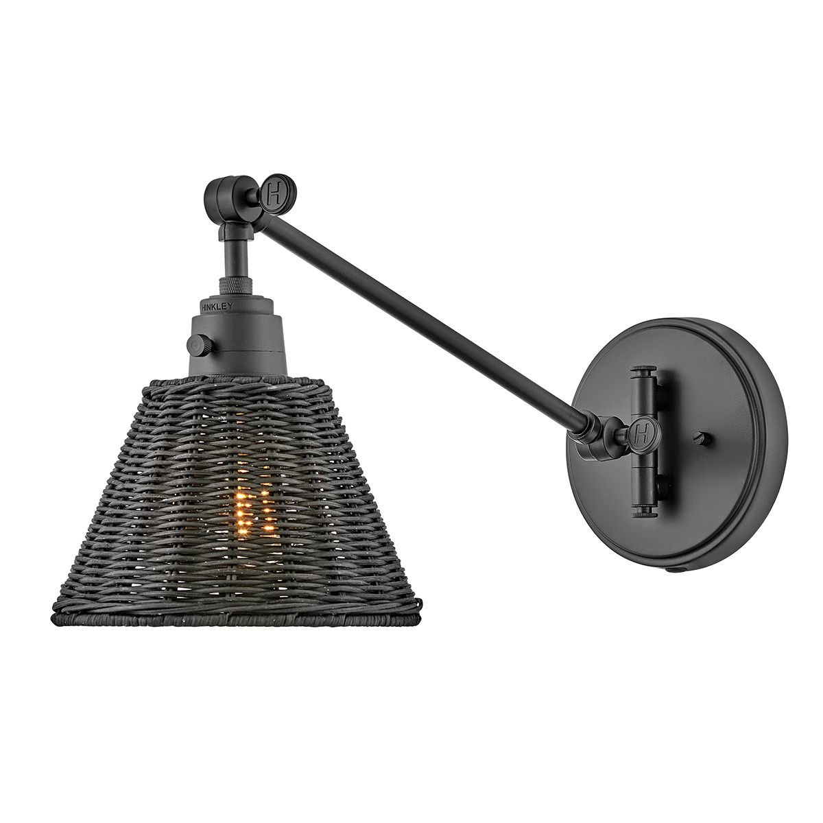 Arti 1 Light Black Rattan Wall Light HK-ARTI-1W-BK-BR by Hinkley