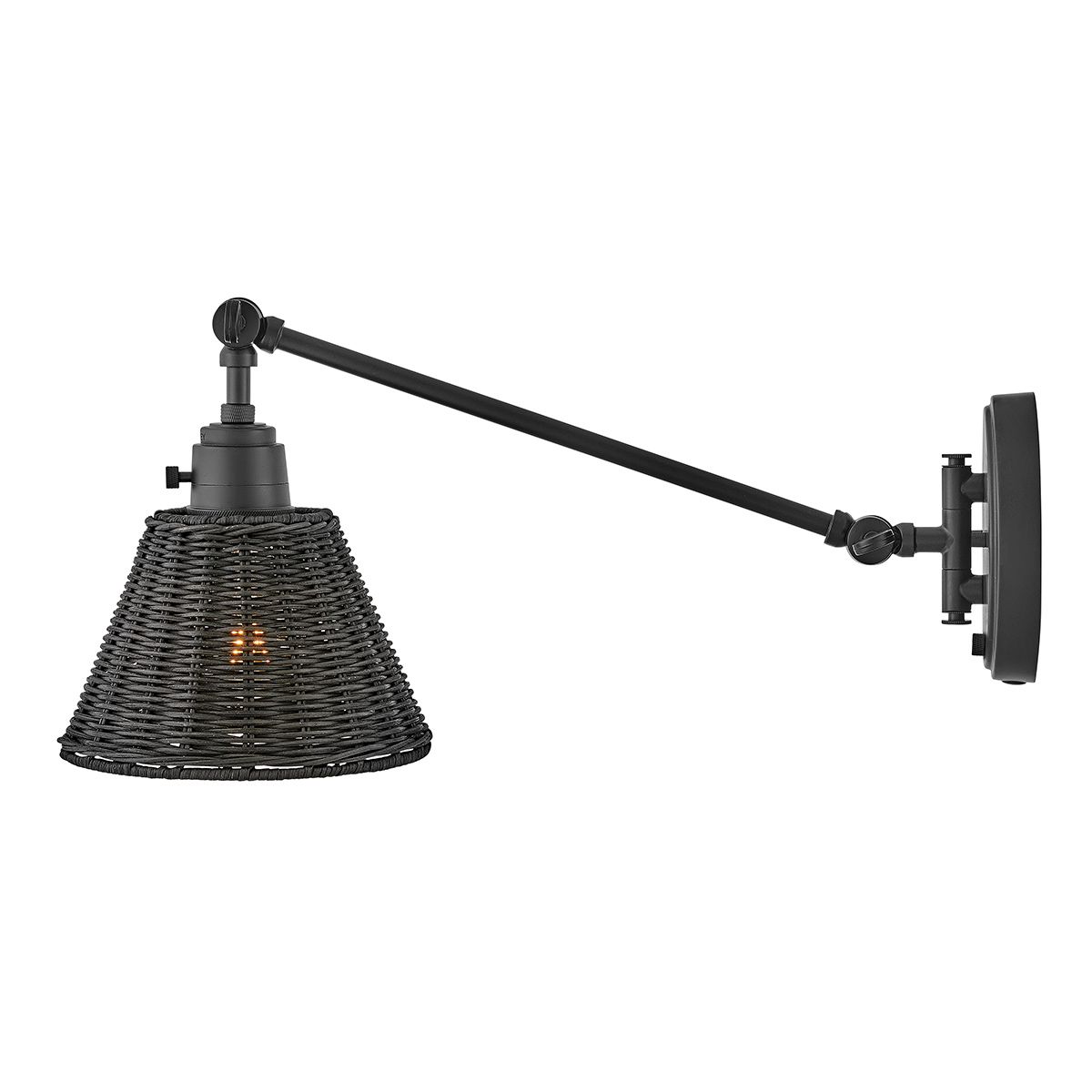 Hinkley Arti 1 Light Black Rattan Wall Light