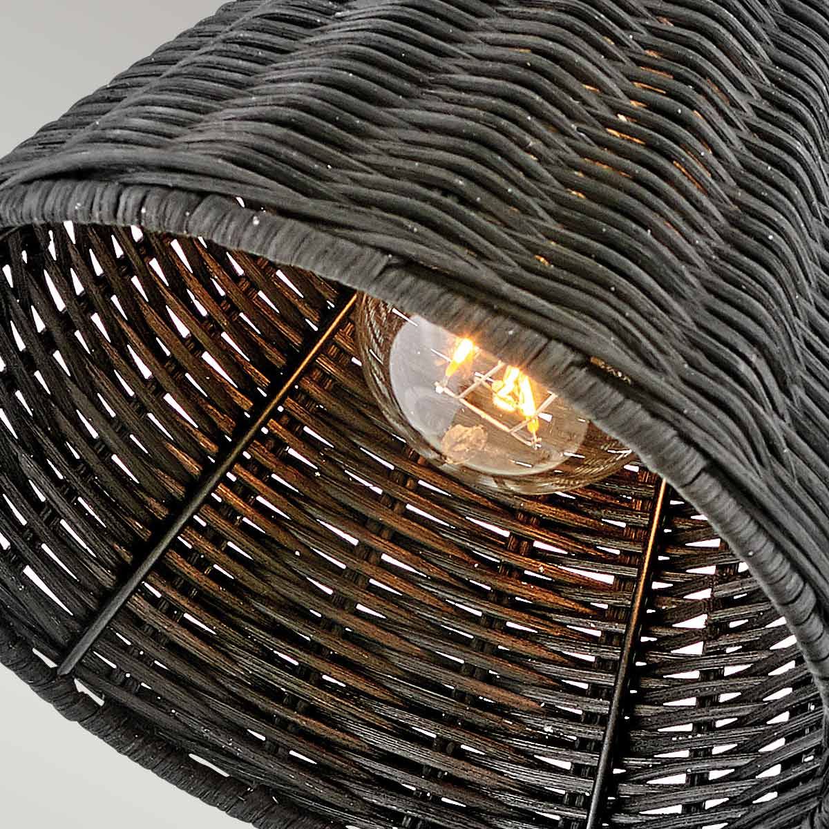 Hinkley Arti 1 Light Black Rattan Wall Light