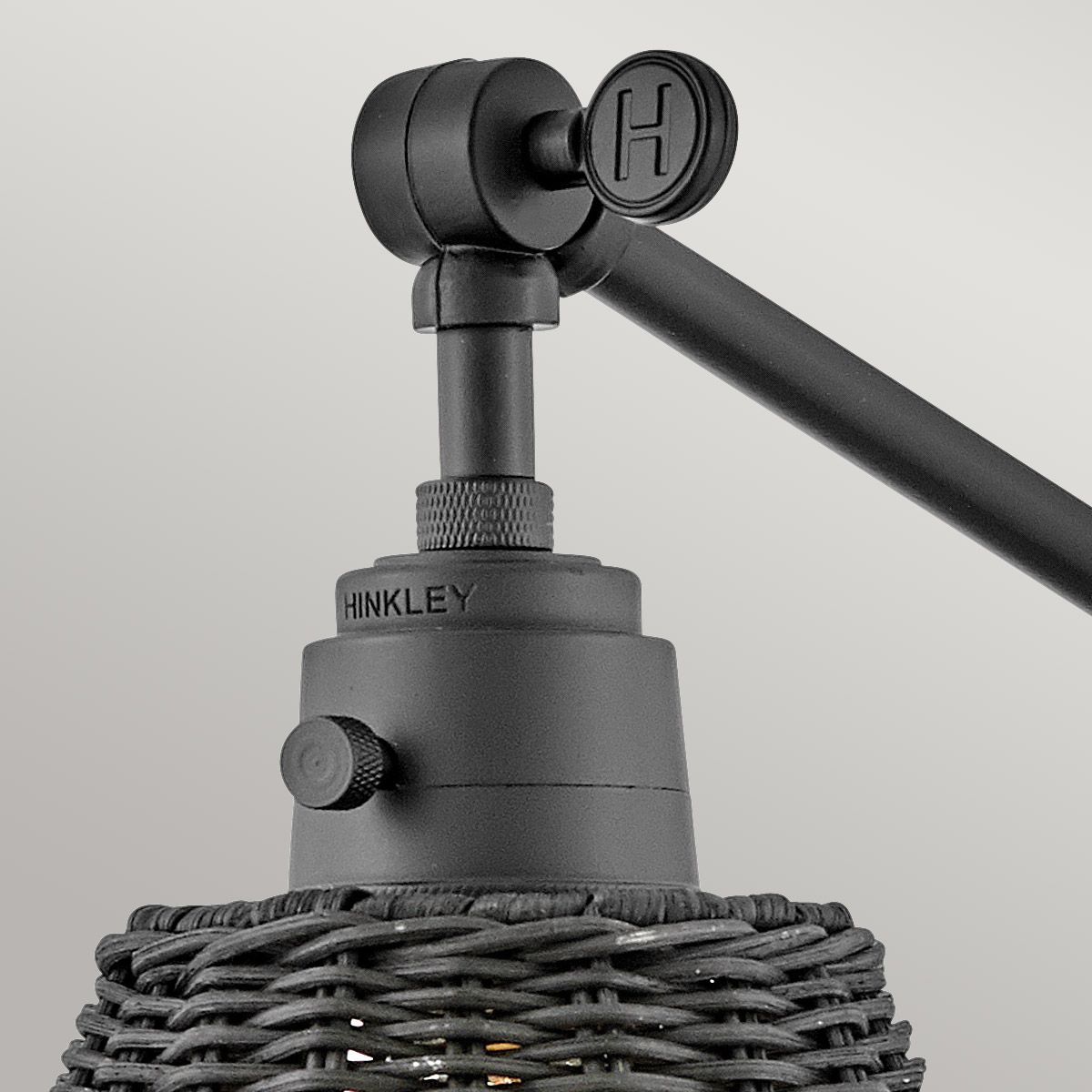 Hinkley Arti 1 Light Black Rattan Wall Light