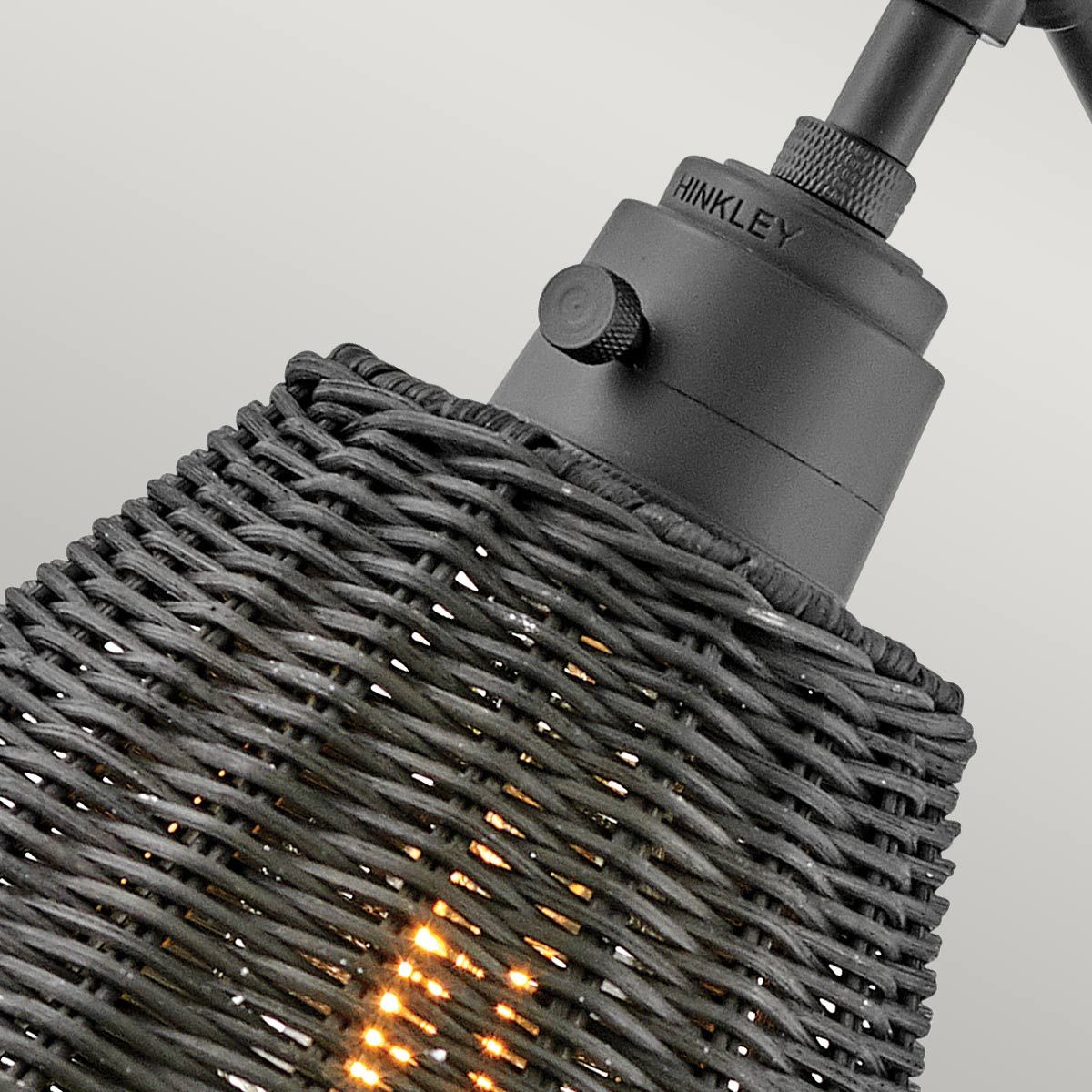 Hinkley Arti 1 Light Black Rattan Wall Light