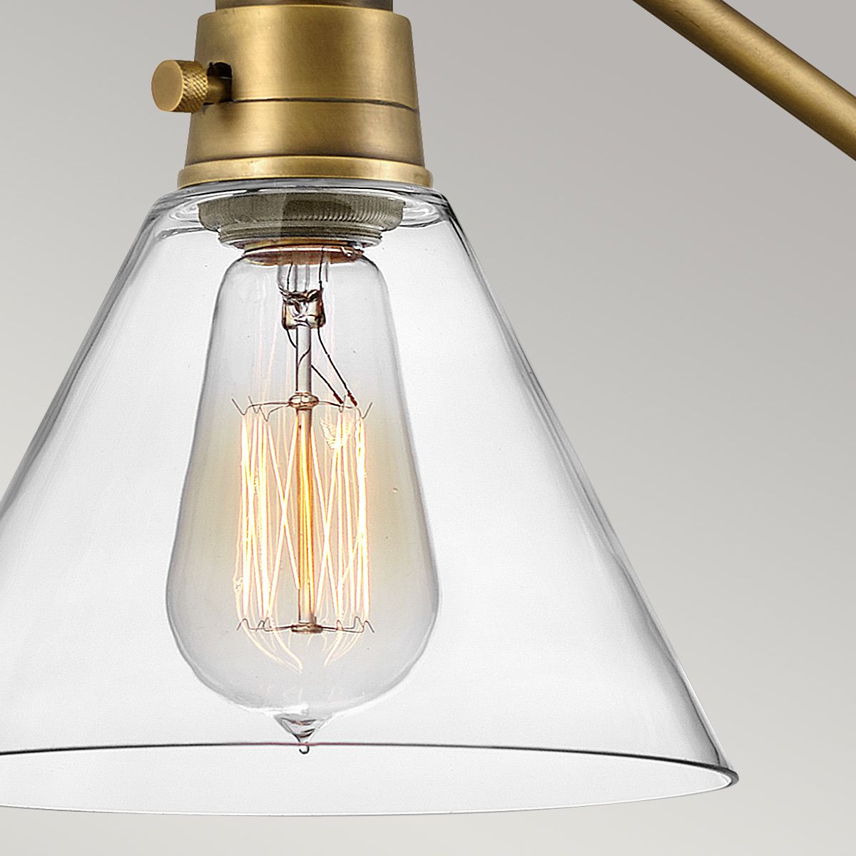 Hinkley Arti Brass Wall Light with Clear Glass Shade