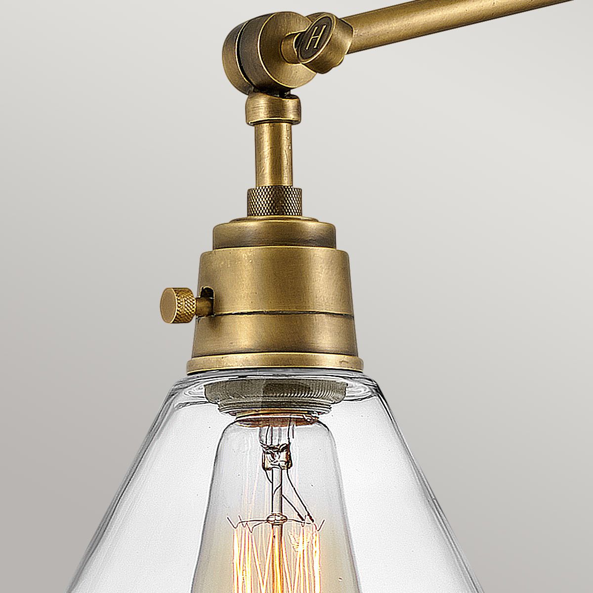 Hinkley Arti Brass Wall Light with Clear Glass Shade