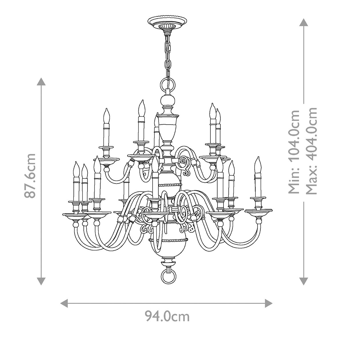 Hinkley Cambridge Solid Brass 15 Light Chandelier