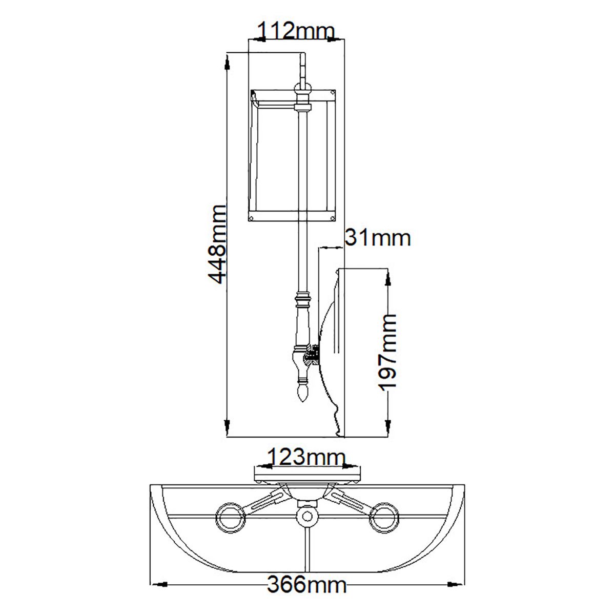 Hinkley Cambridge 2 Light Brass Wall Light