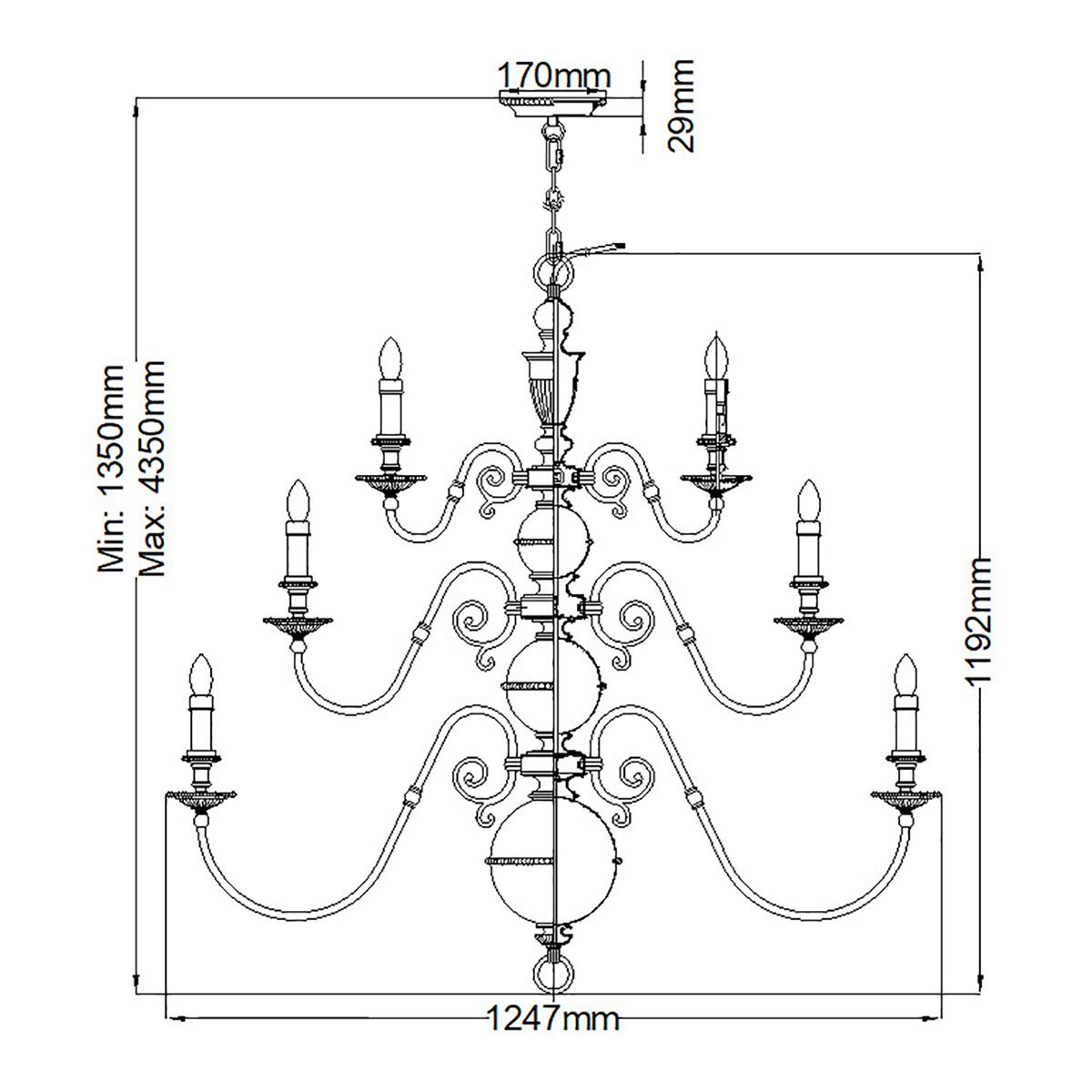 Hinkley Cambridge Solid Brass 25 Light Chandelier