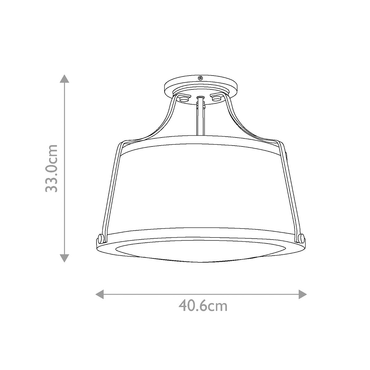 Hinkley Charlotte Antigue Brass Semi-Flush Ceiling Light