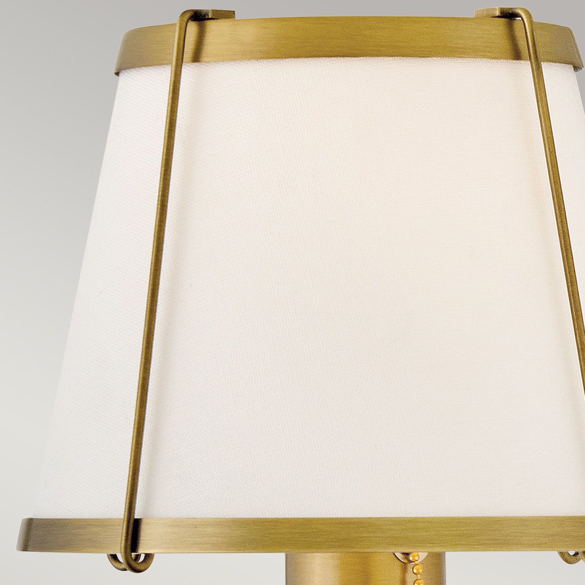 Hinkley Clarke Brass Wall Light with Pull switch & Ivory Shade