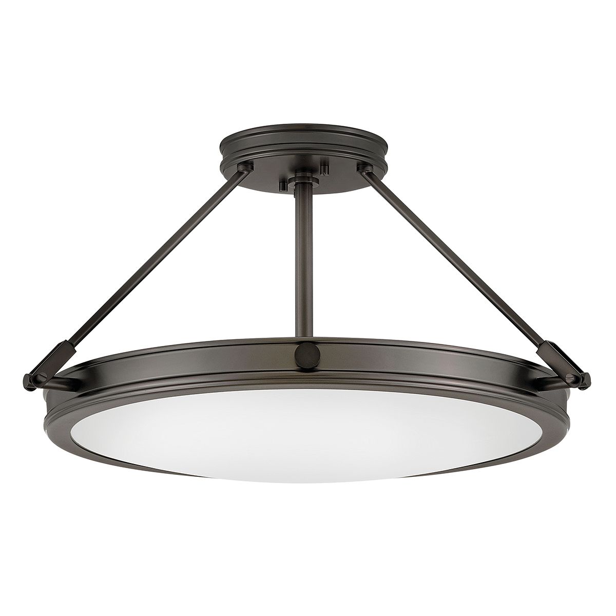 Collier Black Medium Semi Flush Ceiling Light