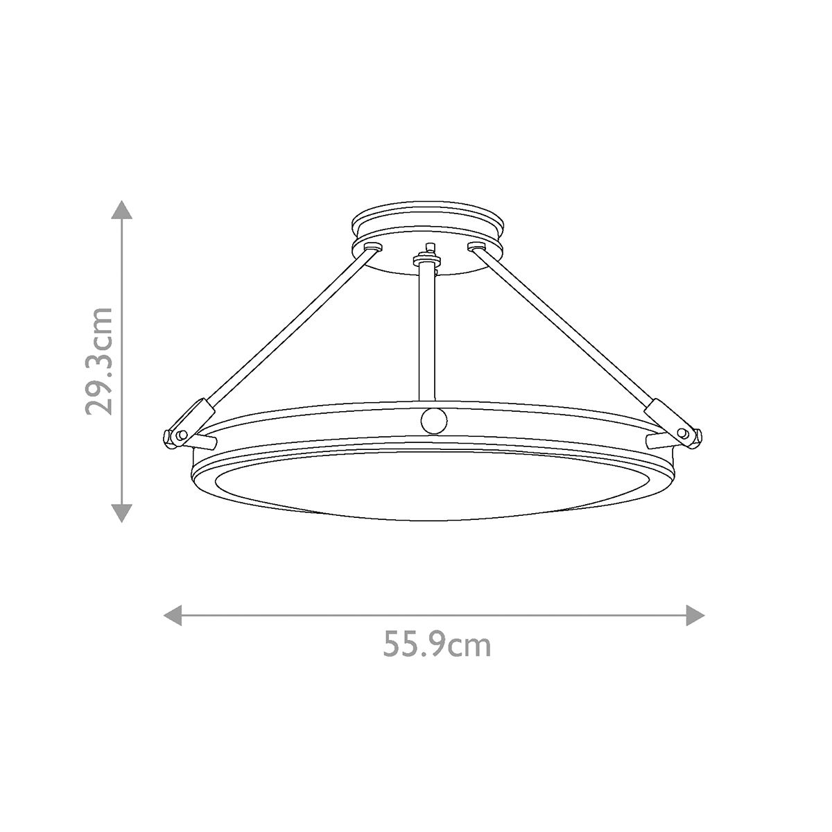 Collier Black Medium Semi Flush Ceiling Light