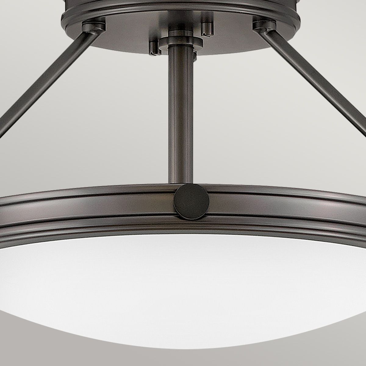 Collier Black Small Semi Flush Ceiling Light