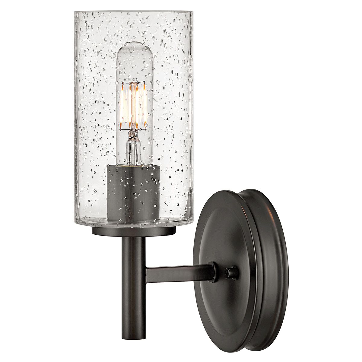 Collier Black Wall Light with Seeded Glass Shades HK-COLLIER1-BX by Hinkley