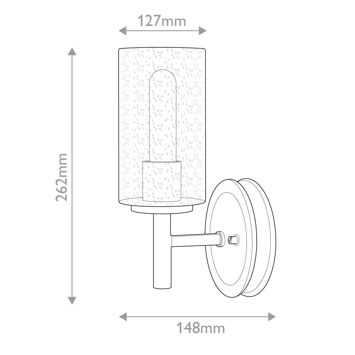 Collier Black Wall Light with Seeded Glass Shades