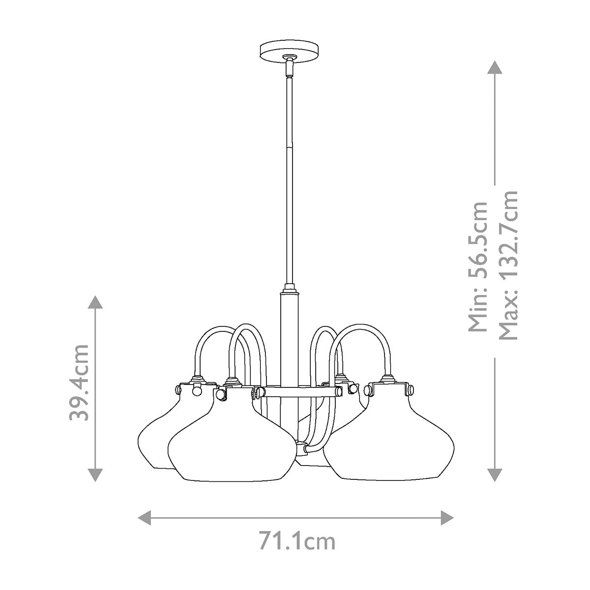 Hinkley Congress 4 Light Chandelier - Brushed Caramel