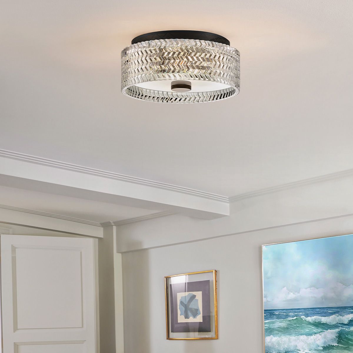 Hinkley Elle Black Small Flush Ceiling Light