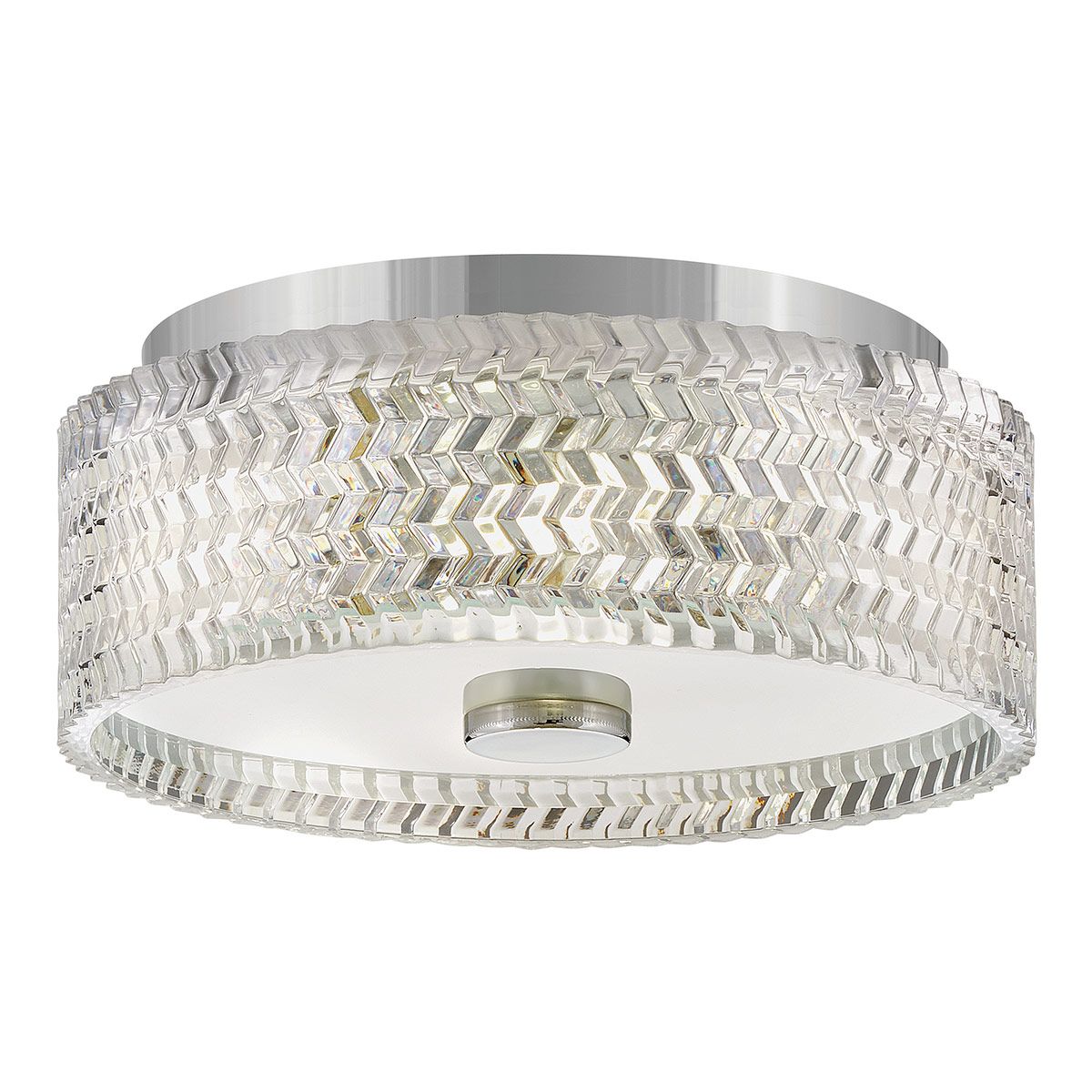 Hinkley Elle Living Room Chrome Small Flush Ceiling Light by Hinkley Lighting HK-ELLE-F-S-CM