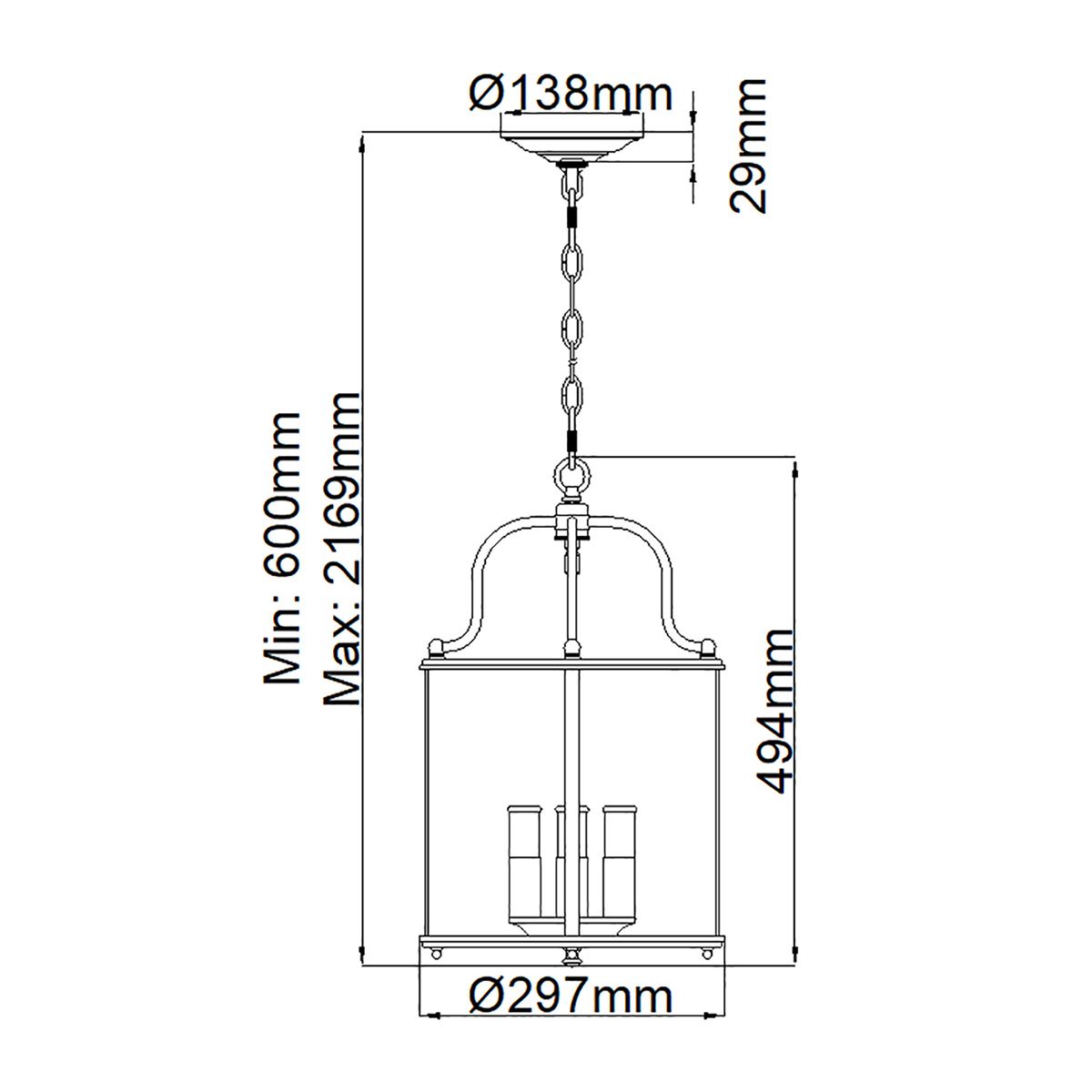 Hinkley Gentry 4 Light Medium Polished Nickel Pendant-warehouse-180926
