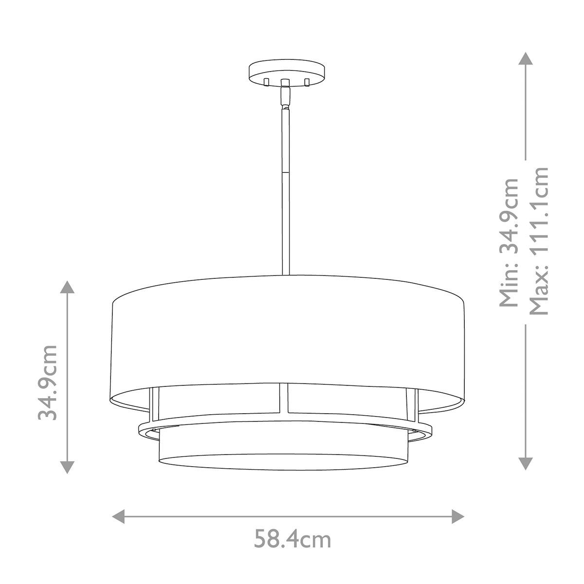 Graham 4 Light Brass Semi Flush or Pendant Ceiling Light