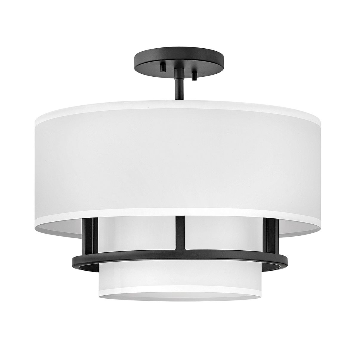 Graham 3 Light Black Living Room Semi Flush/Pendant Ceiling Light By Hinkley HK-GRAHAM-M-BK